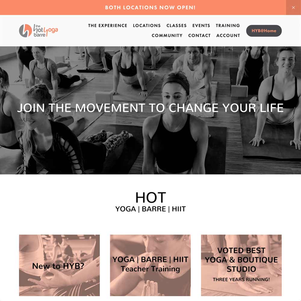 The Hot Yoga Barre patientMoon marketing client